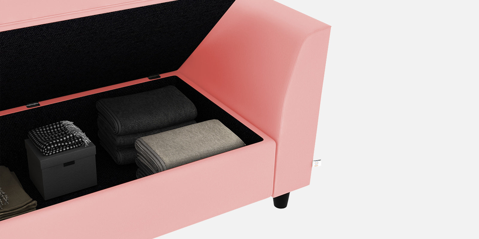 Bristo Velvet 2 Seater Sofa in Millennial pink Colour With Storage