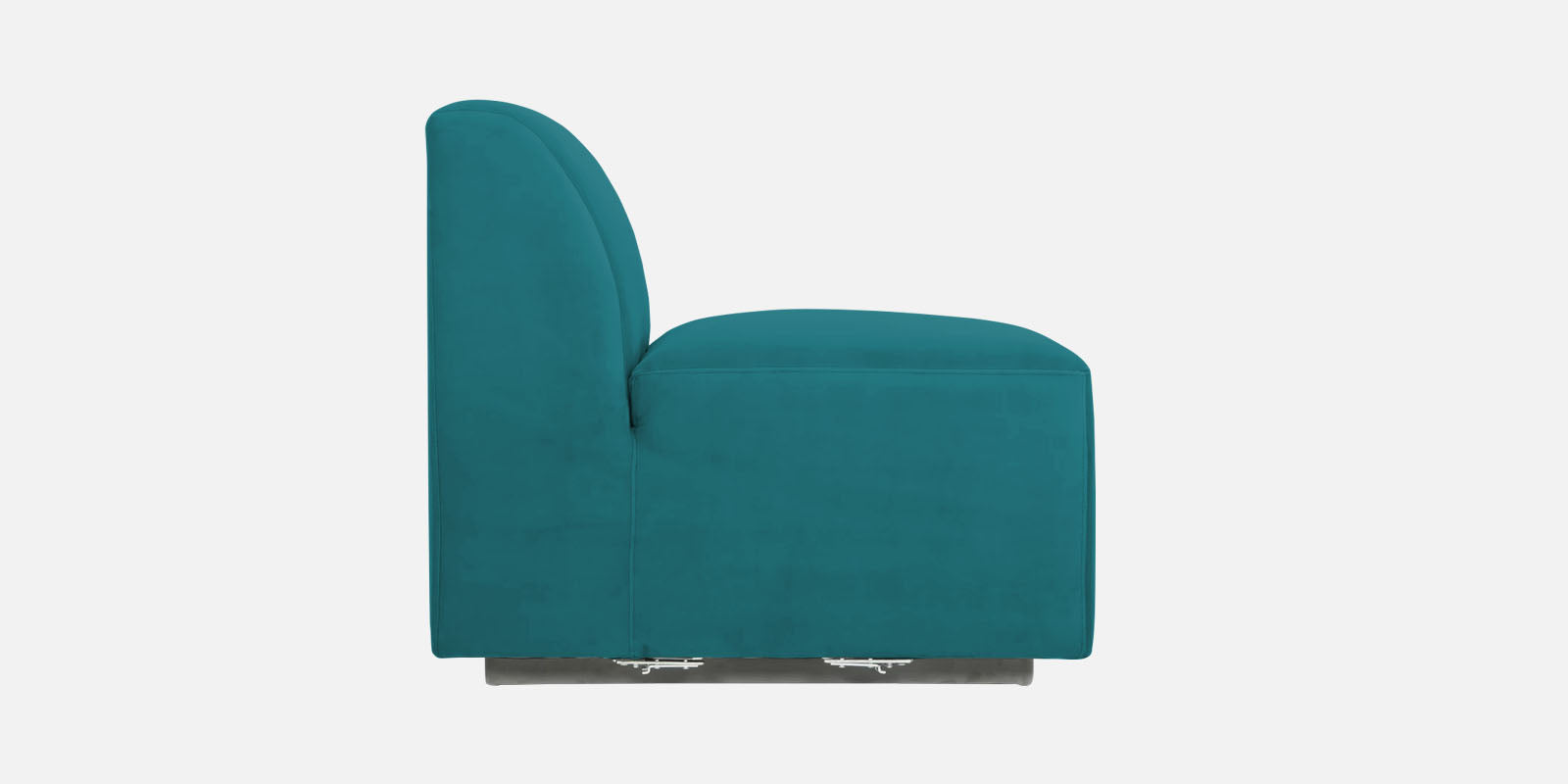 Bufa Velvet LHS Sectional Sofa In Arabian green Colour With Ottoman - Febonic Living