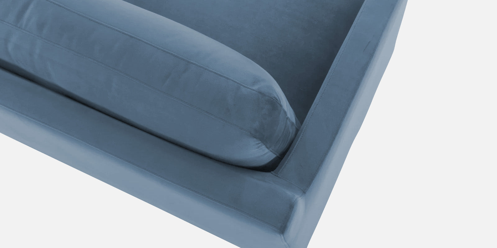 Jones Velvet LHS Sectional Sofa (3+Lounger) In Oxford Blue Colour - Febonic Living