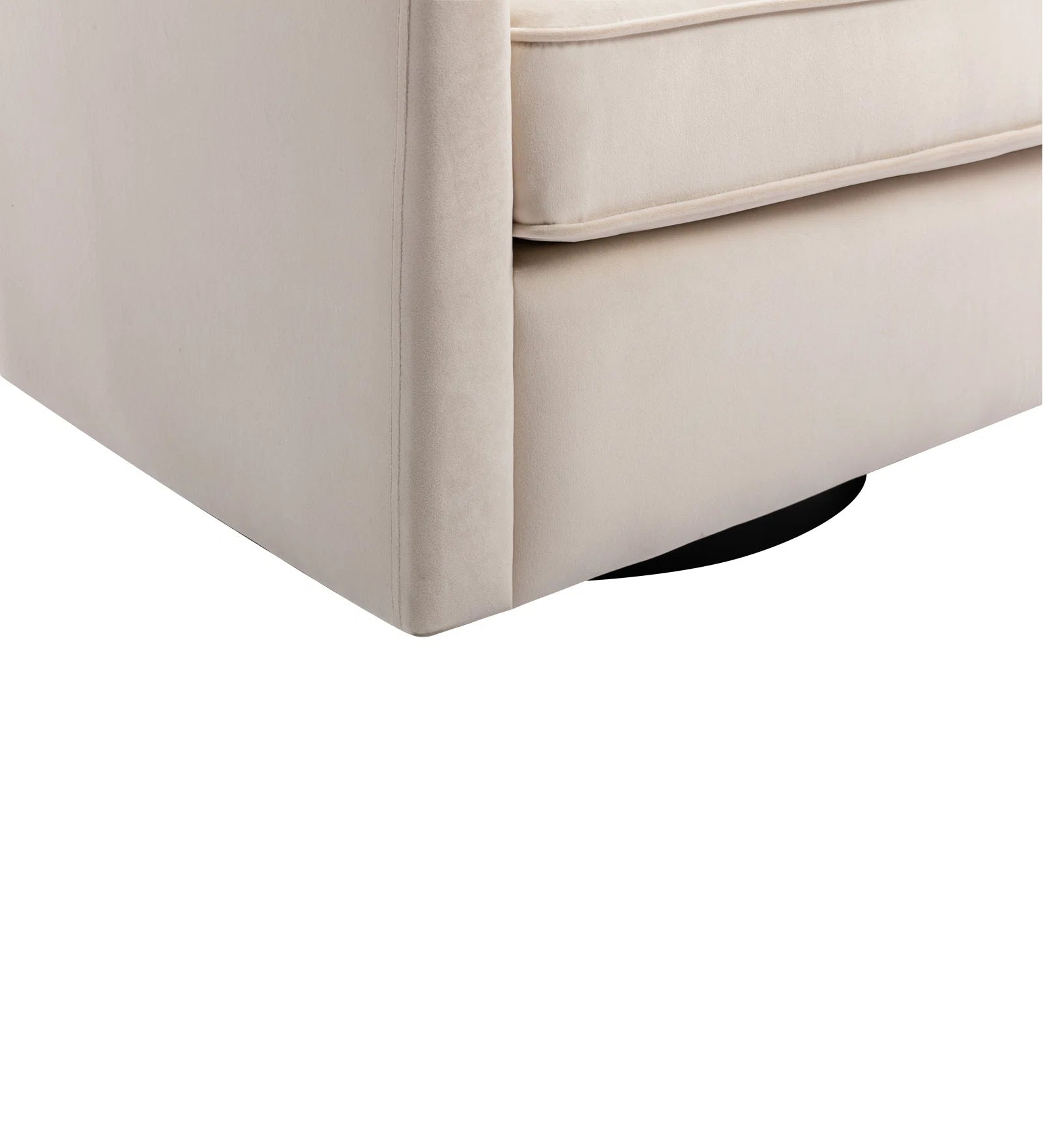 Boomer Velvet Swivel Chair in Camel Beige Colour