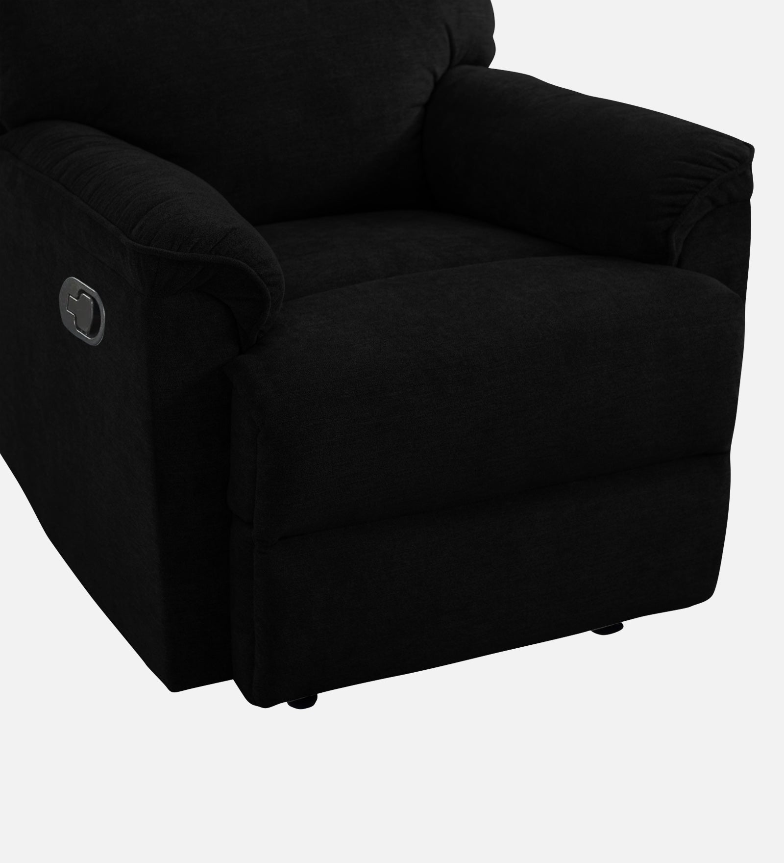 Abby Fabric 1 Seater Manual Recliner In Zed Black Colour - Febonic Living