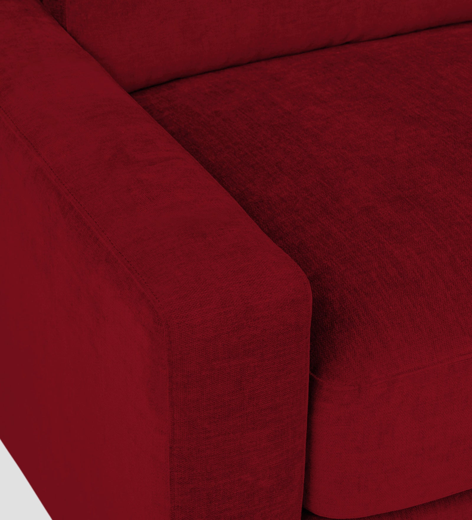 Dara Fabric 1 Seater Sofa In Ruby Red Colour - Febonic Living