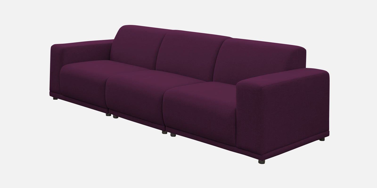 Adam Fabric LHS Sectional Sofa (3+Ottoman Lounger) In Greek Purple Colour - Febonic Living