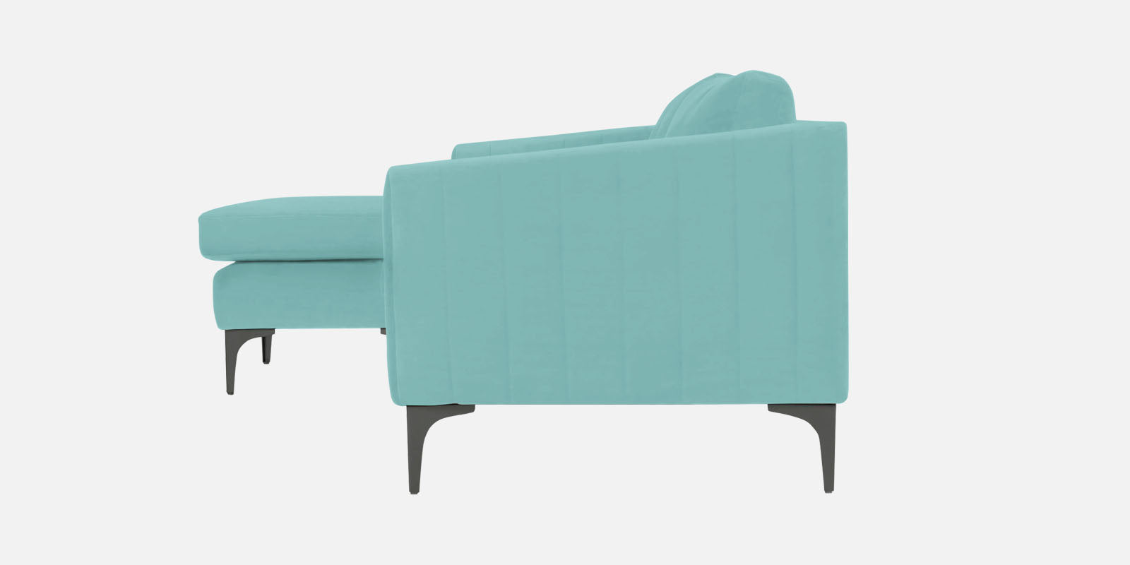Haru Fabric RHS Sectional Sofa (3+Lounger) In Barmunda Aqua Colour - Febonic Living