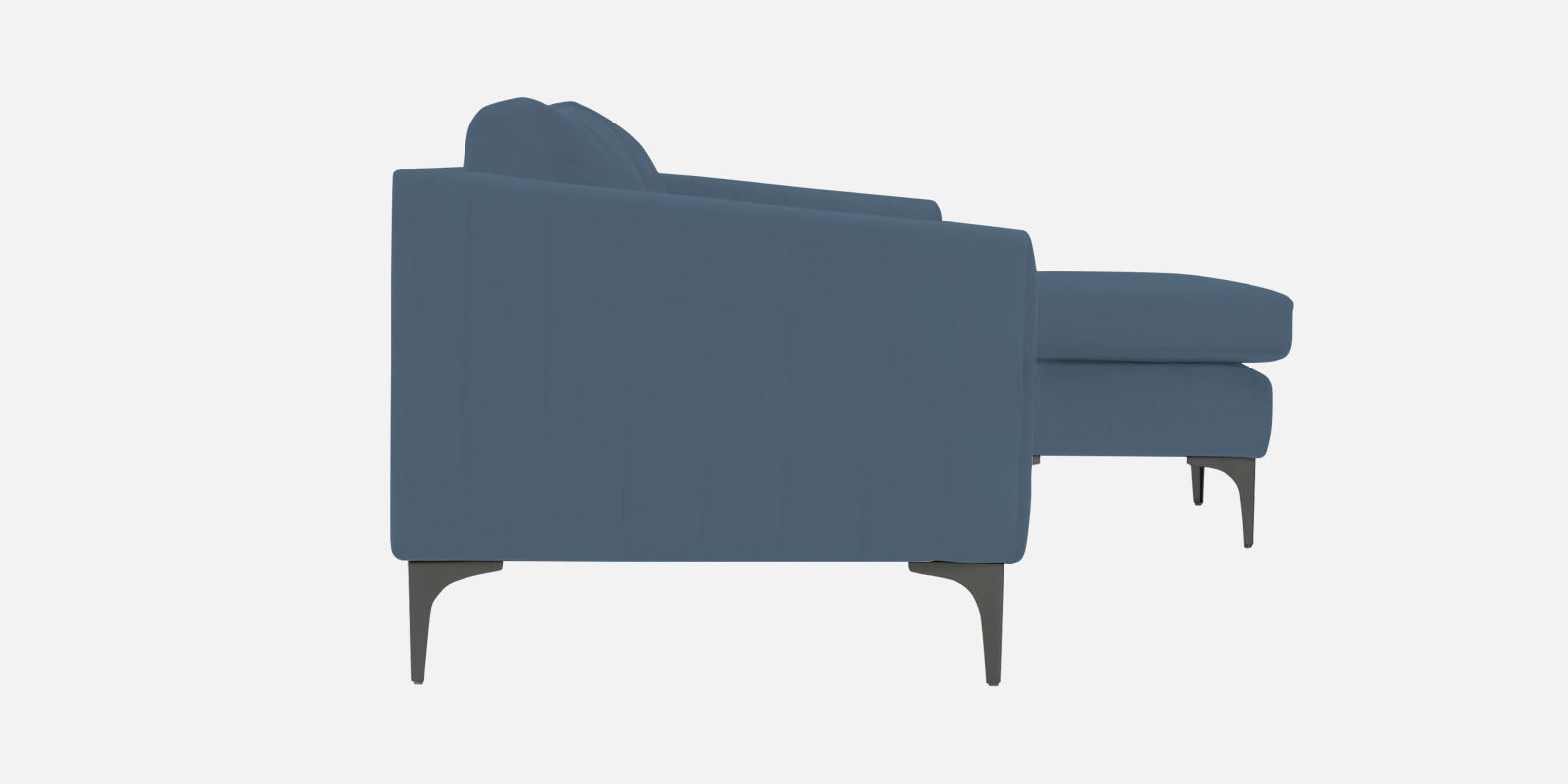 Haru Fabric LHS Sectional Sofa (3+Lounger) In Oxford Blue Colour - Febonic Living