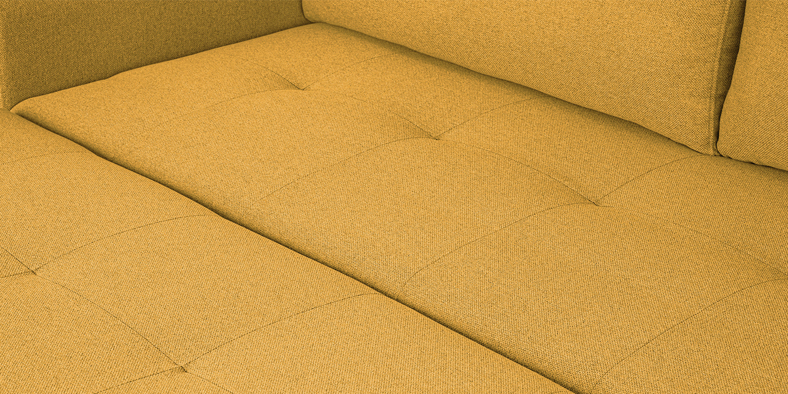 Sigma Fabric 3 Seater Pull Out Sofa Cum Bed In Bold Yellow Colour - Febonic Living