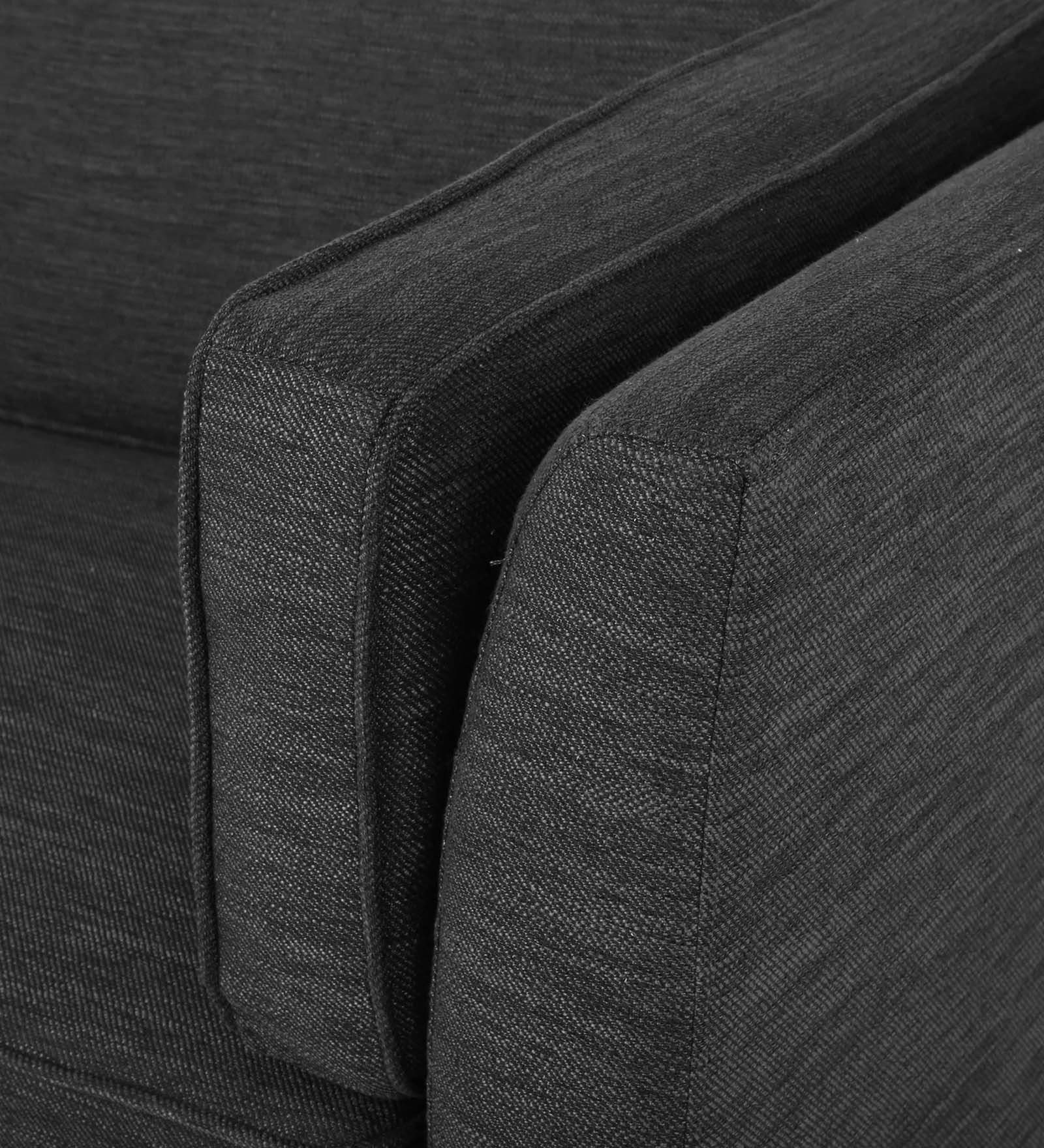 Nigar Fabric 1 Seater Sofa in Charcoal Grey Colour