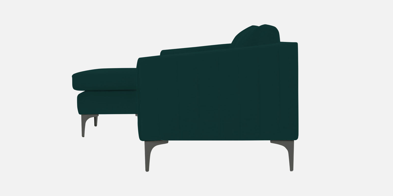 Haru Fabric RHS Sectional Sofa (2+Lounger) In Forest Green Colour - Febonic Living
