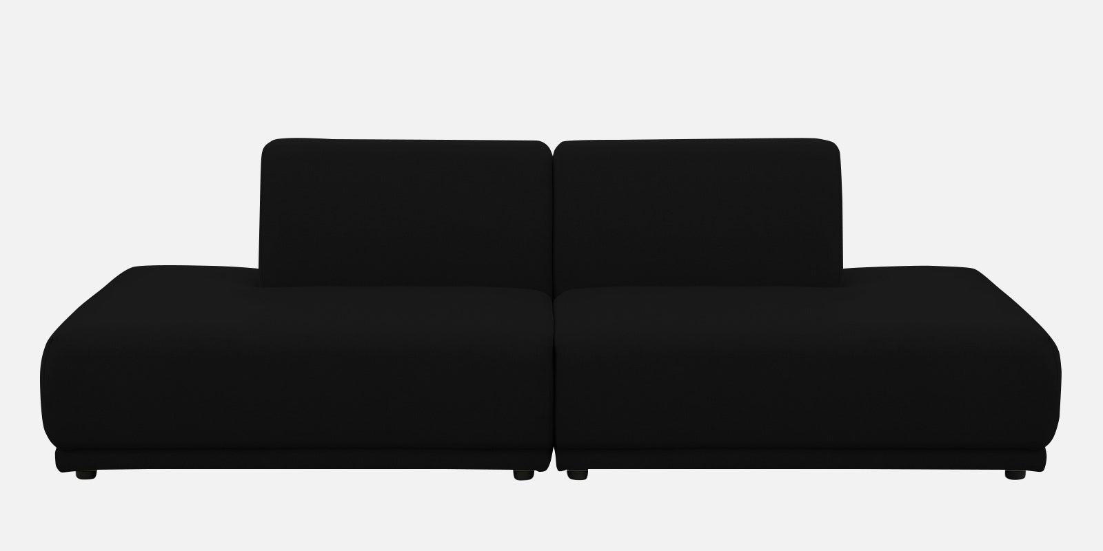 Adam Fabric RHS Sectional Sofa (3+Ottoman Lounger) In Zed Black Colour - Febonic Living