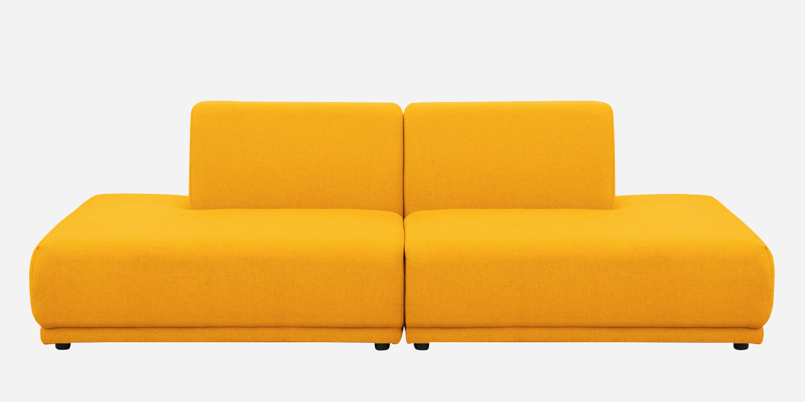 Adam Fabric RHS Sectional Sofa (3+Ottoman Lounger) In Bold Yellow Colour - Febonic Living