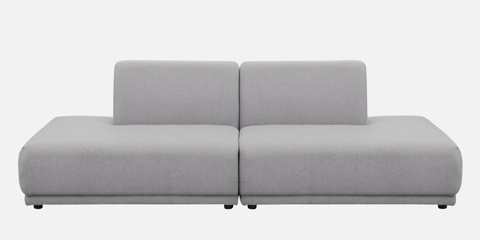 Adam Fabric LHS Sectional Sofa (3+Ottoman Lounger) In Lit Grey Colour - Febonic Living