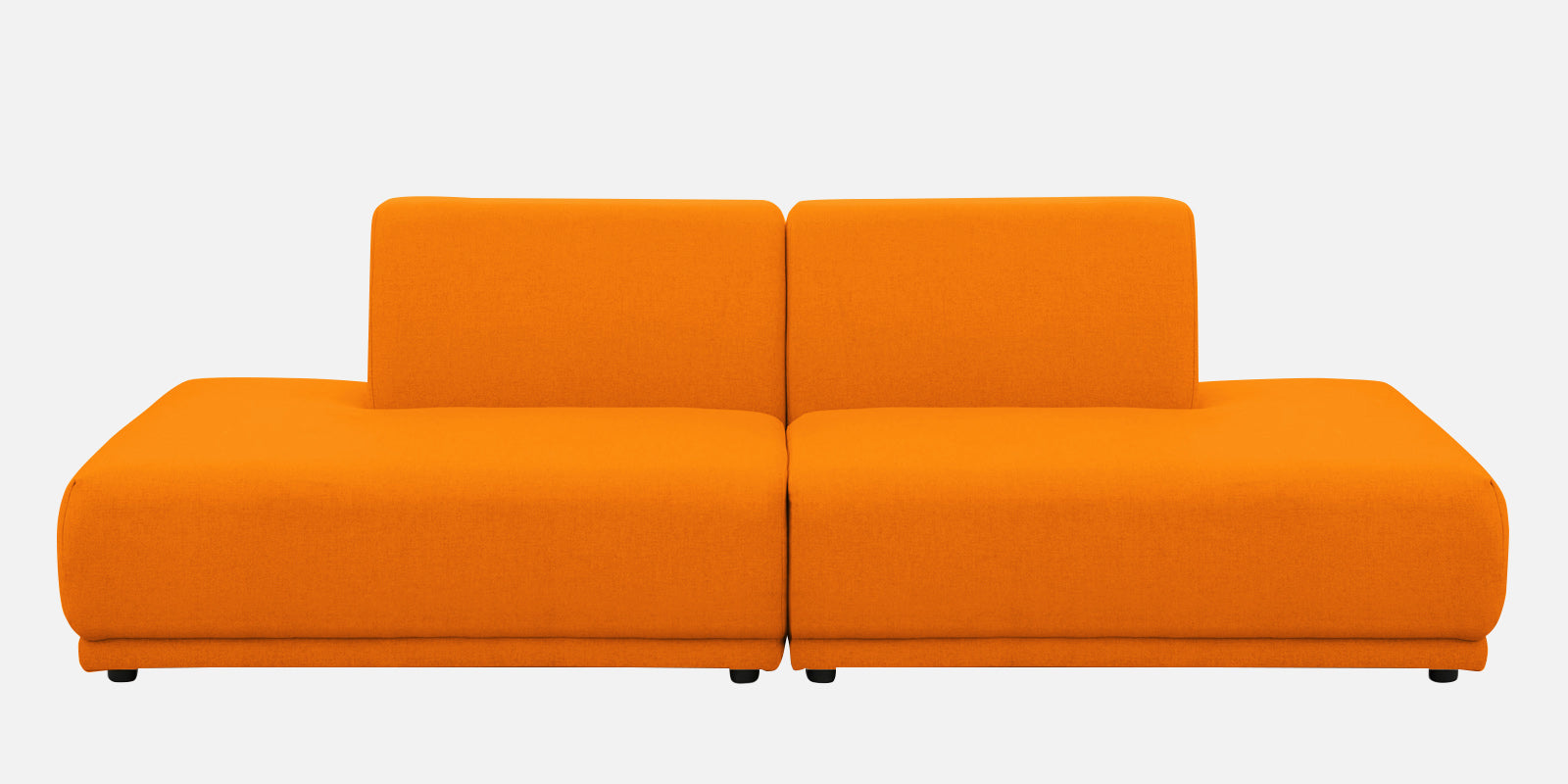 Adam Fabric RHS Sectional Sofa (3+Ottoman Lounger) In Vivid Orange Colour - Febonic Living