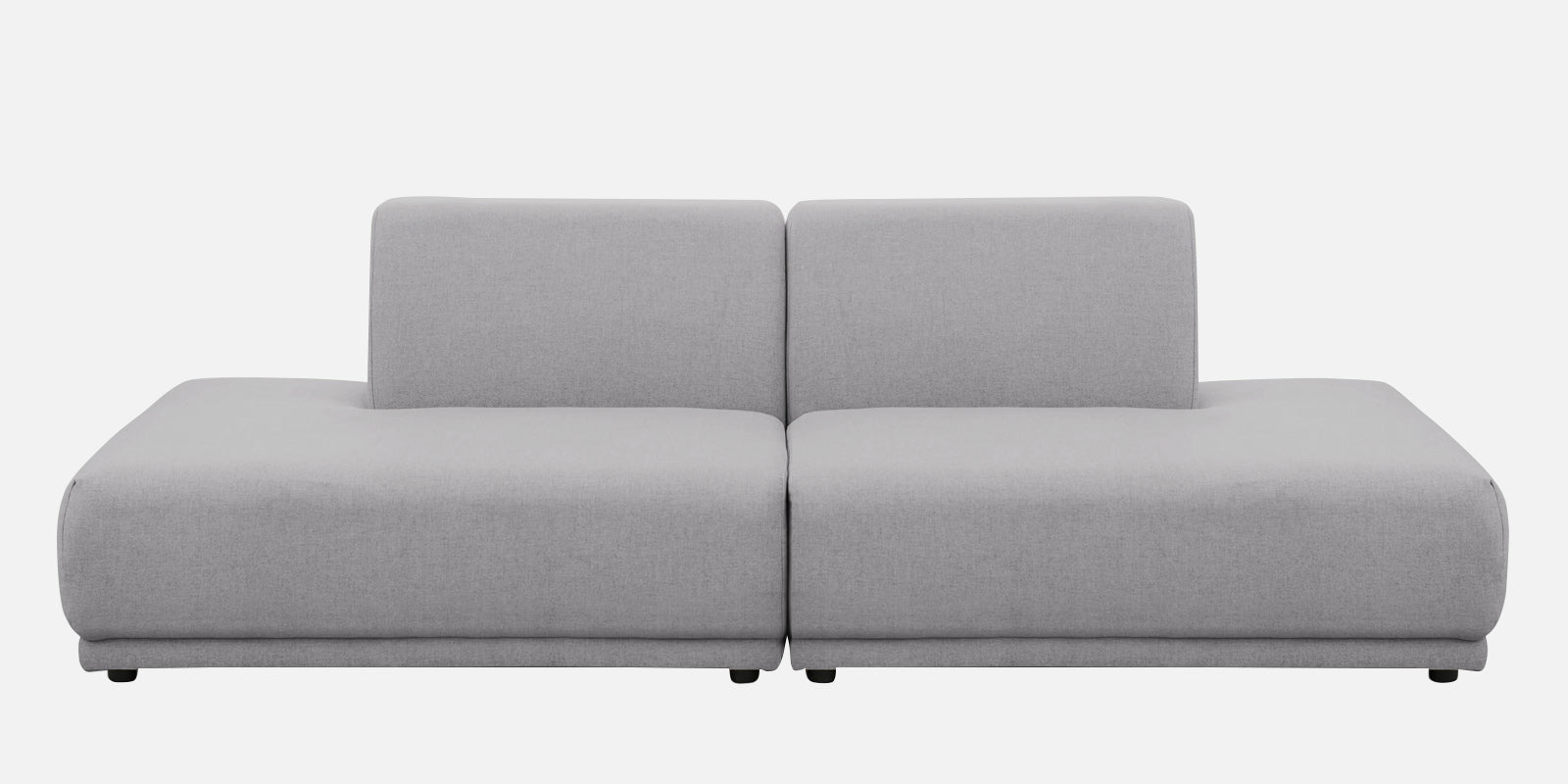 Adam Fabric RHS Sectional Sofa (3+Ottoman Lounger) In Lit Grey Colour - Febonic Living