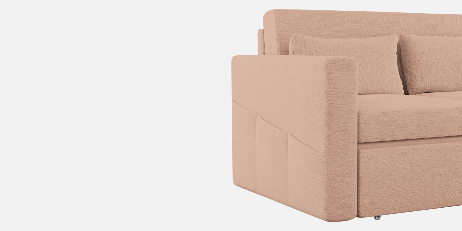 River Fabric 3 Seater Pull Out Sofa Cum Bed In Cosmic Beige Colour - Febonic Living