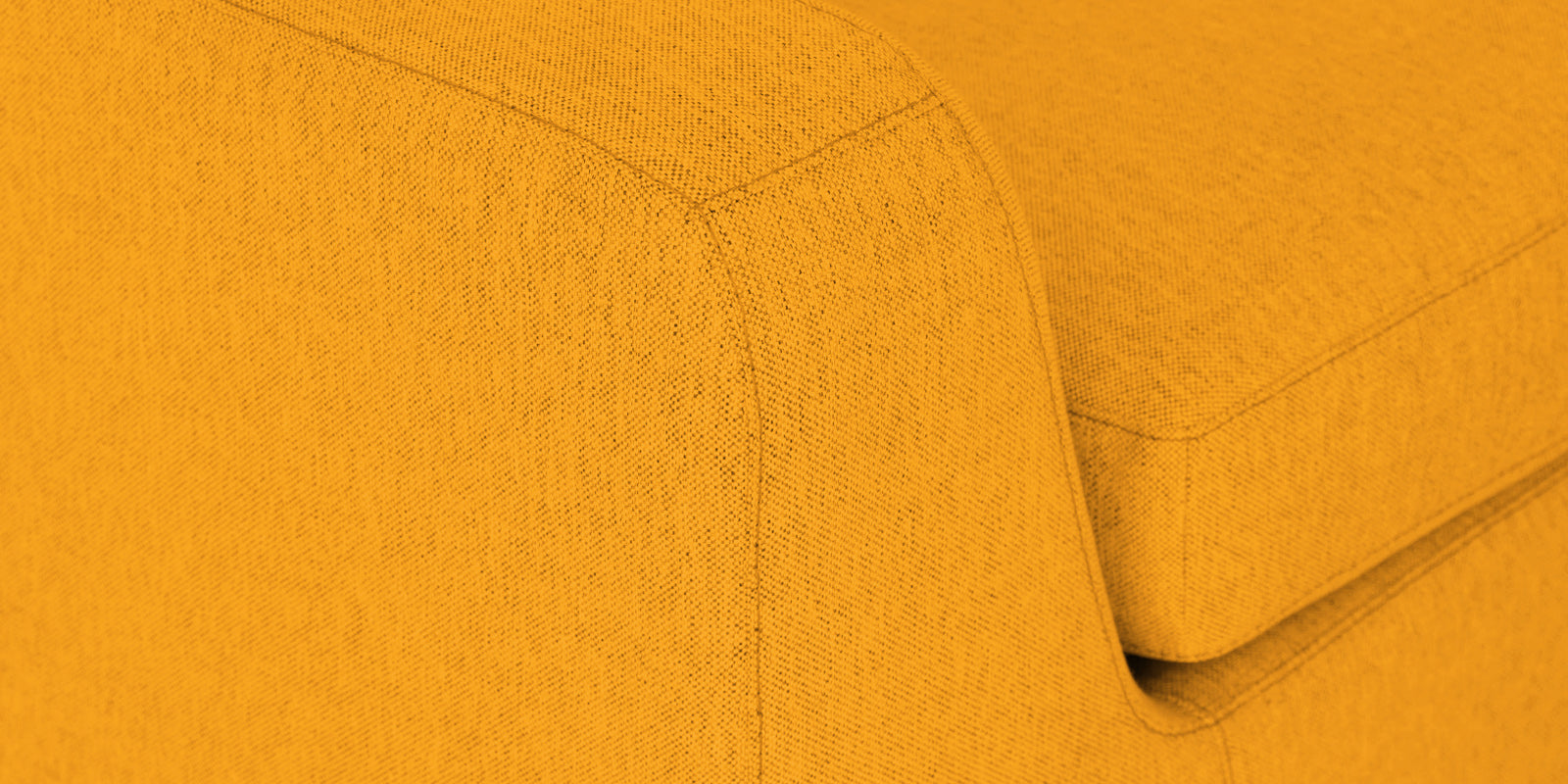Freedom Velvet 6 Seater LHS Corner Sofa In Safforn Yellow Colour With Ottoman - Febonic Living