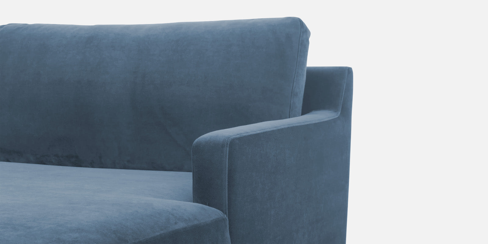 Jones Velvet LHS Sectional Sofa (3+Lounger) In Oxford Blue Colour - Febonic Living