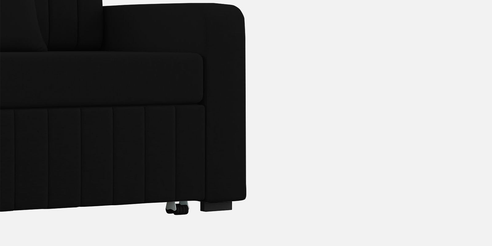 Calra Fabric 3 Seater Pull Out Sofa Cum Bed In Zed Black Colour With Storage - Febonic Living