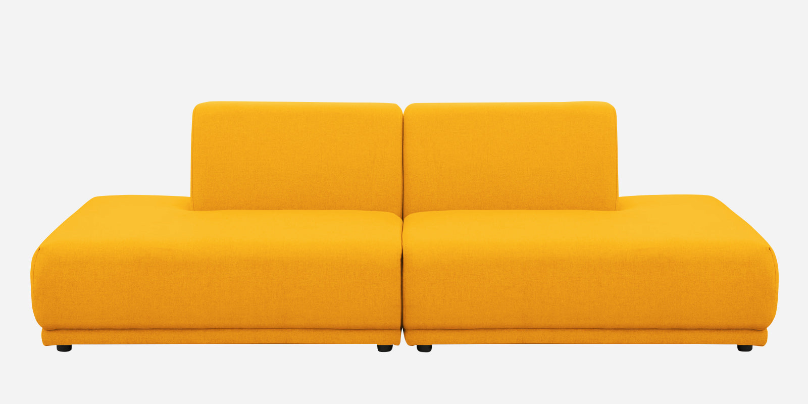 Adam Fabric LHS Sectional Sofa (3+Ottoman Lounger) In Bold Yellow Colour - Febonic Living