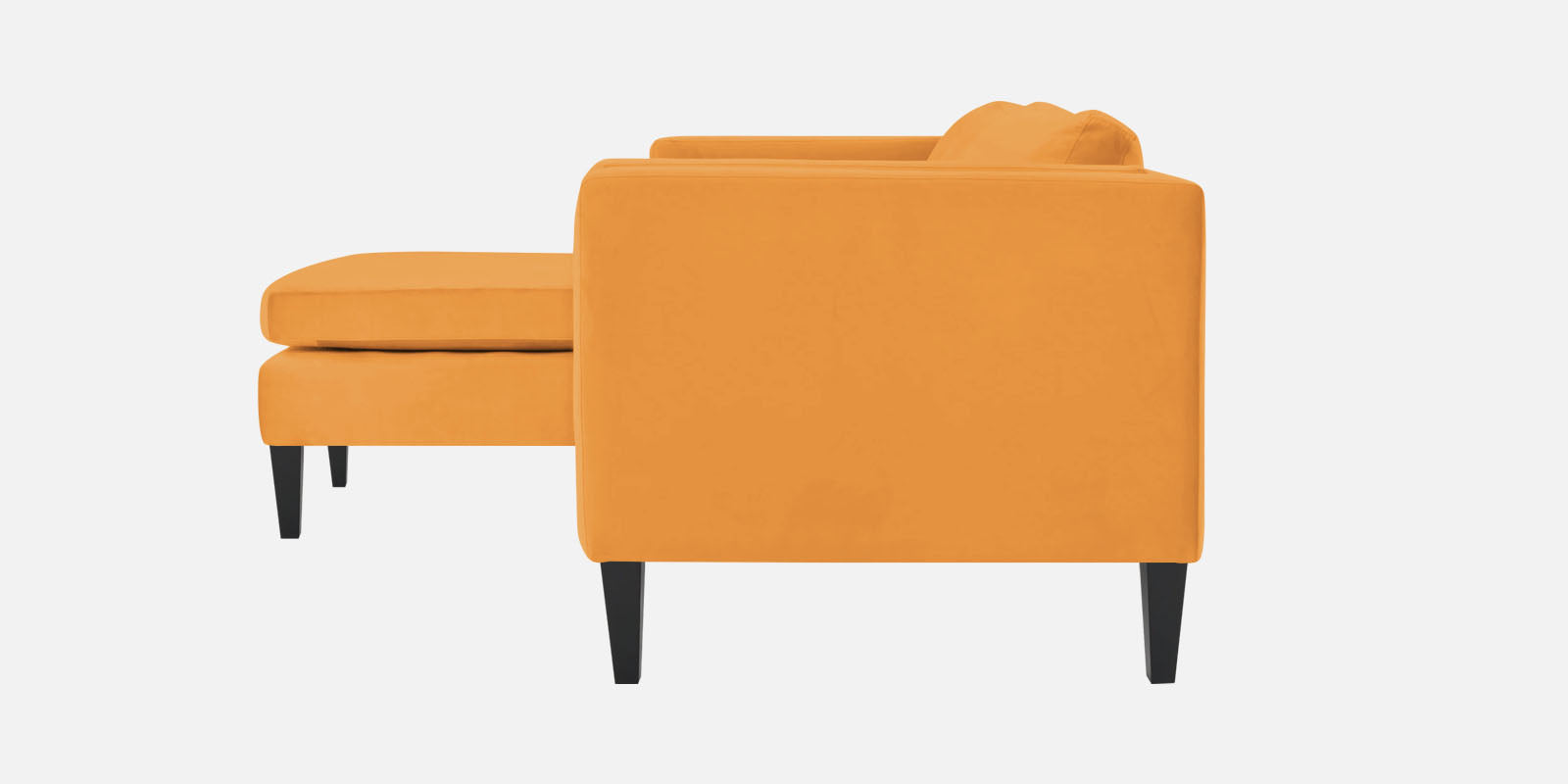 Jasper Velvet RHS Sectional Sofa (3+Lounger) In Tangerine orange Colour - Febonic Living