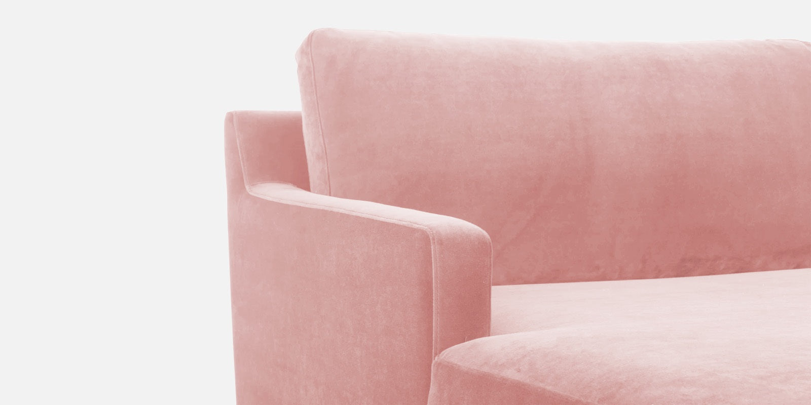 Jones Velvet RHS Sectional Sofa (3+Lounger) In Millennial Pink Colour - Febonic Living