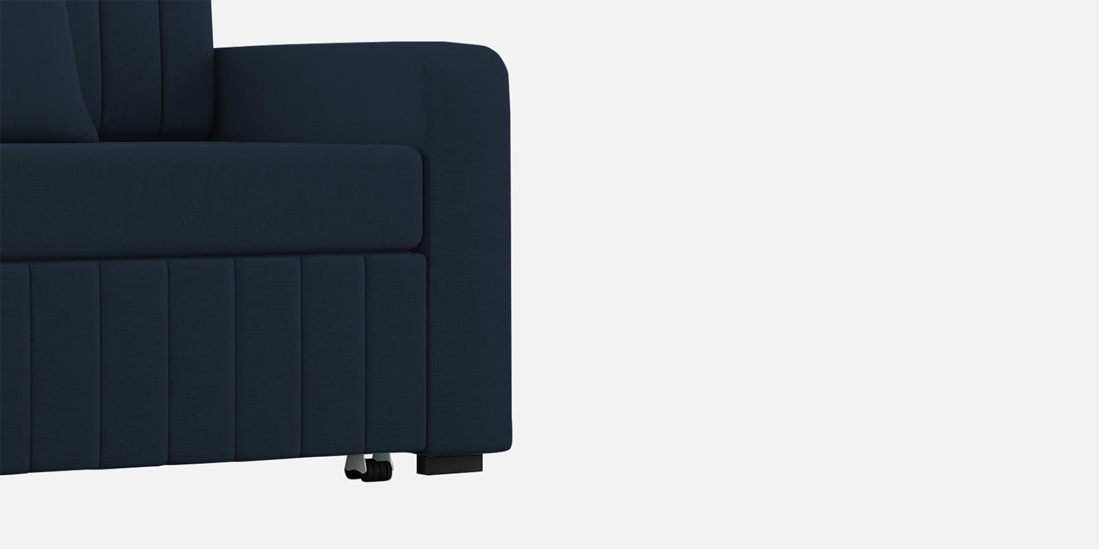 Calra Fabric 3 Seater Pull Out Sofa Cum Bed In Denim Blue Colour With Storage - Febonic Living