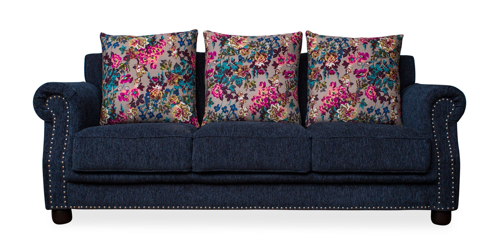 Muba Fabric 3 Seater Sofa In Royal Blue Colour - Febonic Living