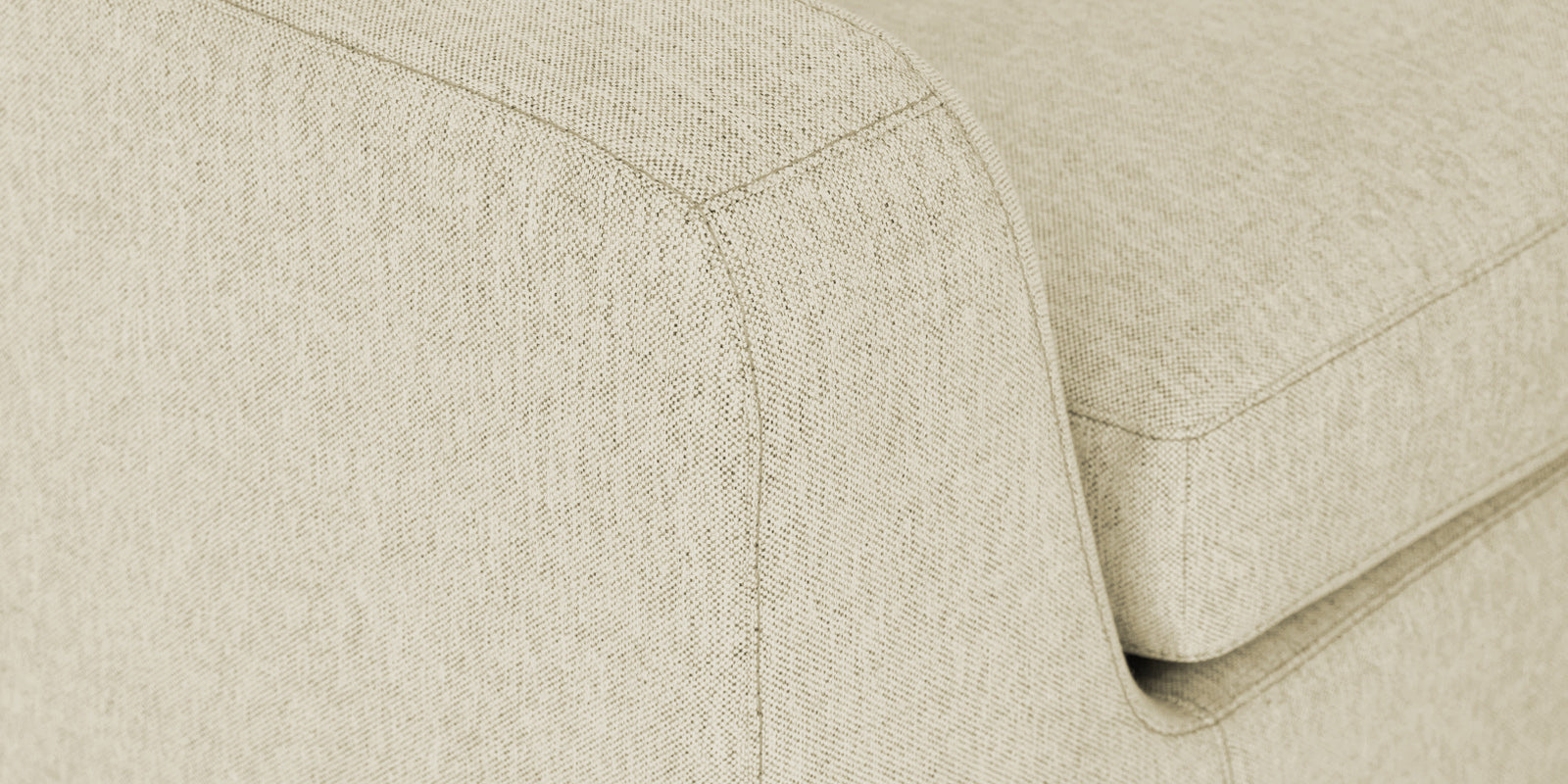 Freedom Velvet 6 Seater LHS Corner Sofa In Warm White Colour With Ottoman - Febonic Living