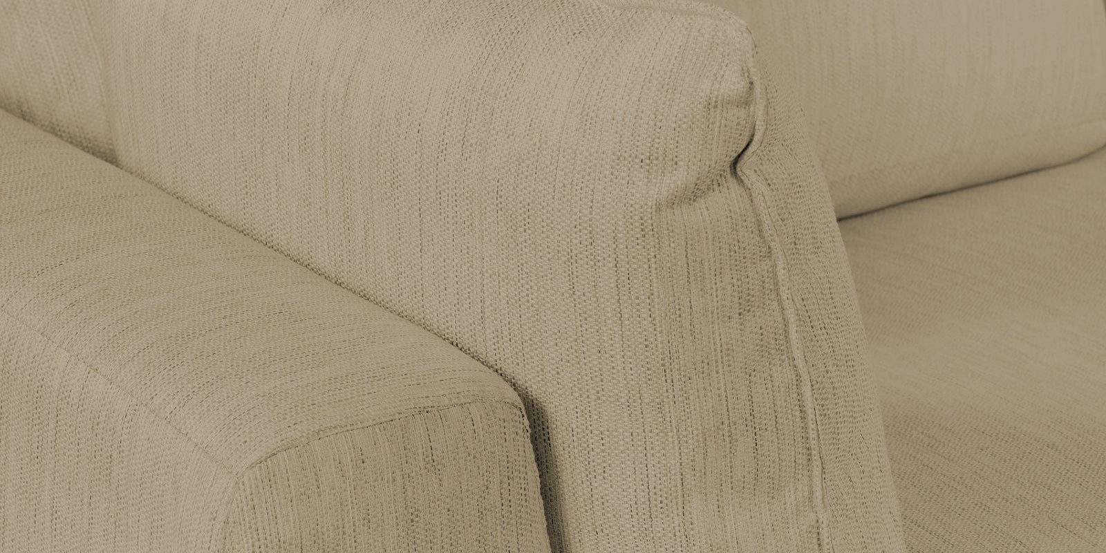 Ziggy Fabric RHS Sectional Sofa (3+Lounger) In Honey Beige Colour - Febonic Living