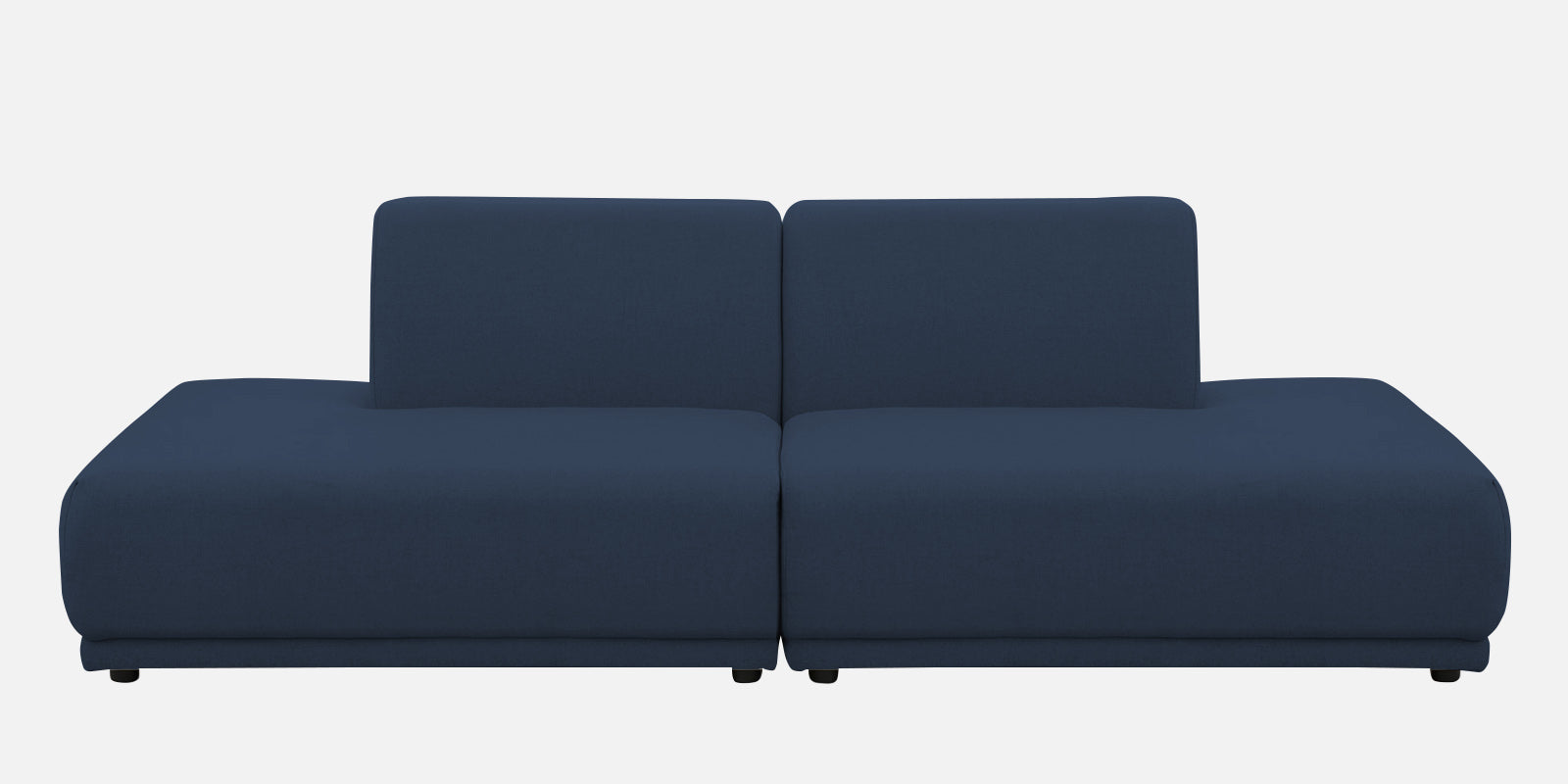 Adam Fabric LHS Sectional Sofa (3+Ottoman Lounger) In Denim Blue Colour - Febonic Living
