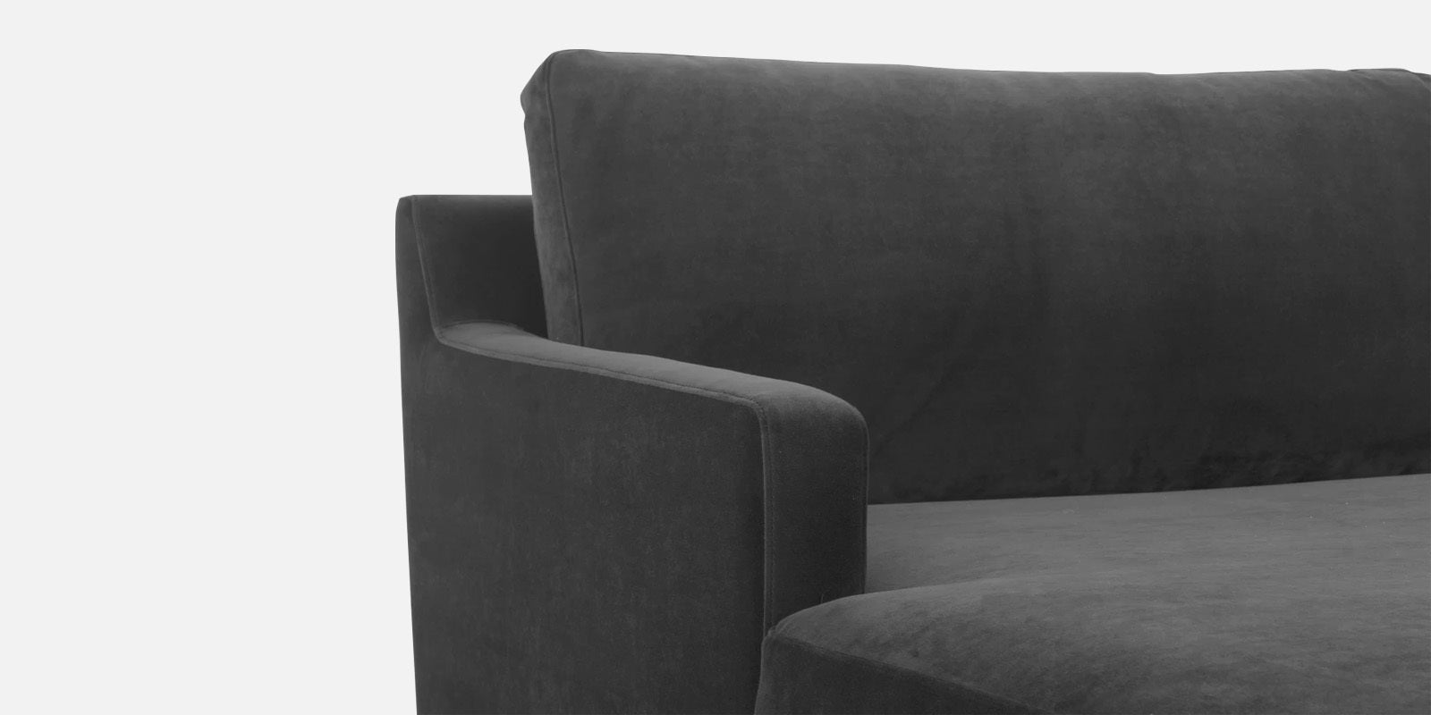 Jones Velvet RHS Sectional Sofa (3+Lounger) In Hory Grey Colour - Febonic Living