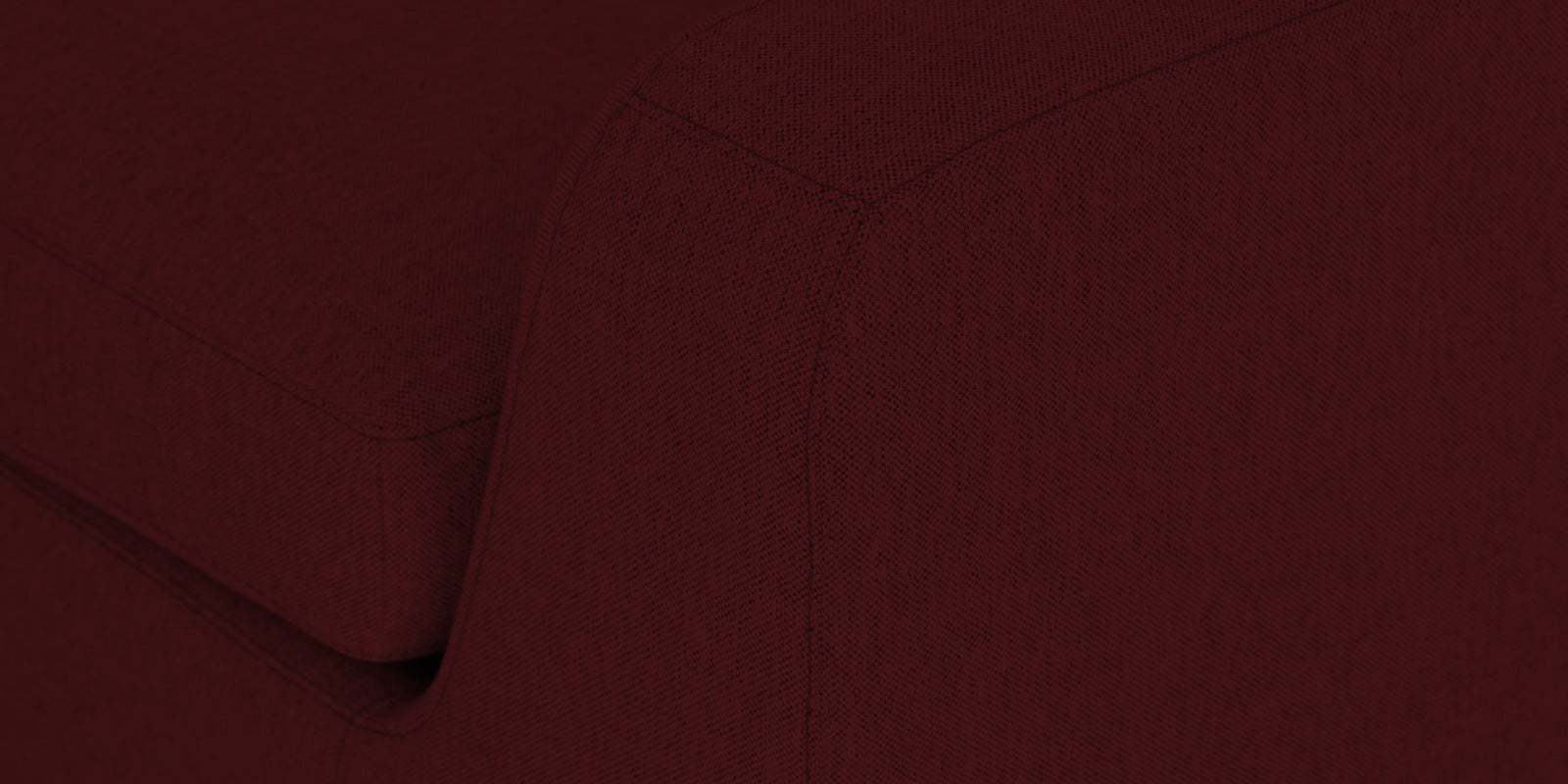 Freedom Velvet 6 Seater RHS Corner Sofa In Blood Maroon Colour With Ottoman - Febonic Living