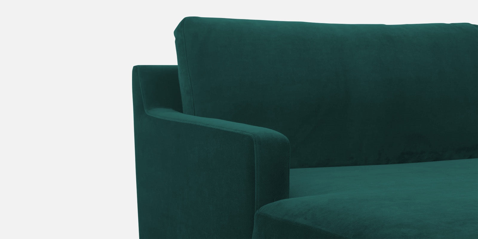 Jones Velvet RHS Sectional Sofa (3+Lounger) In Pine Green Colour - Febonic Living