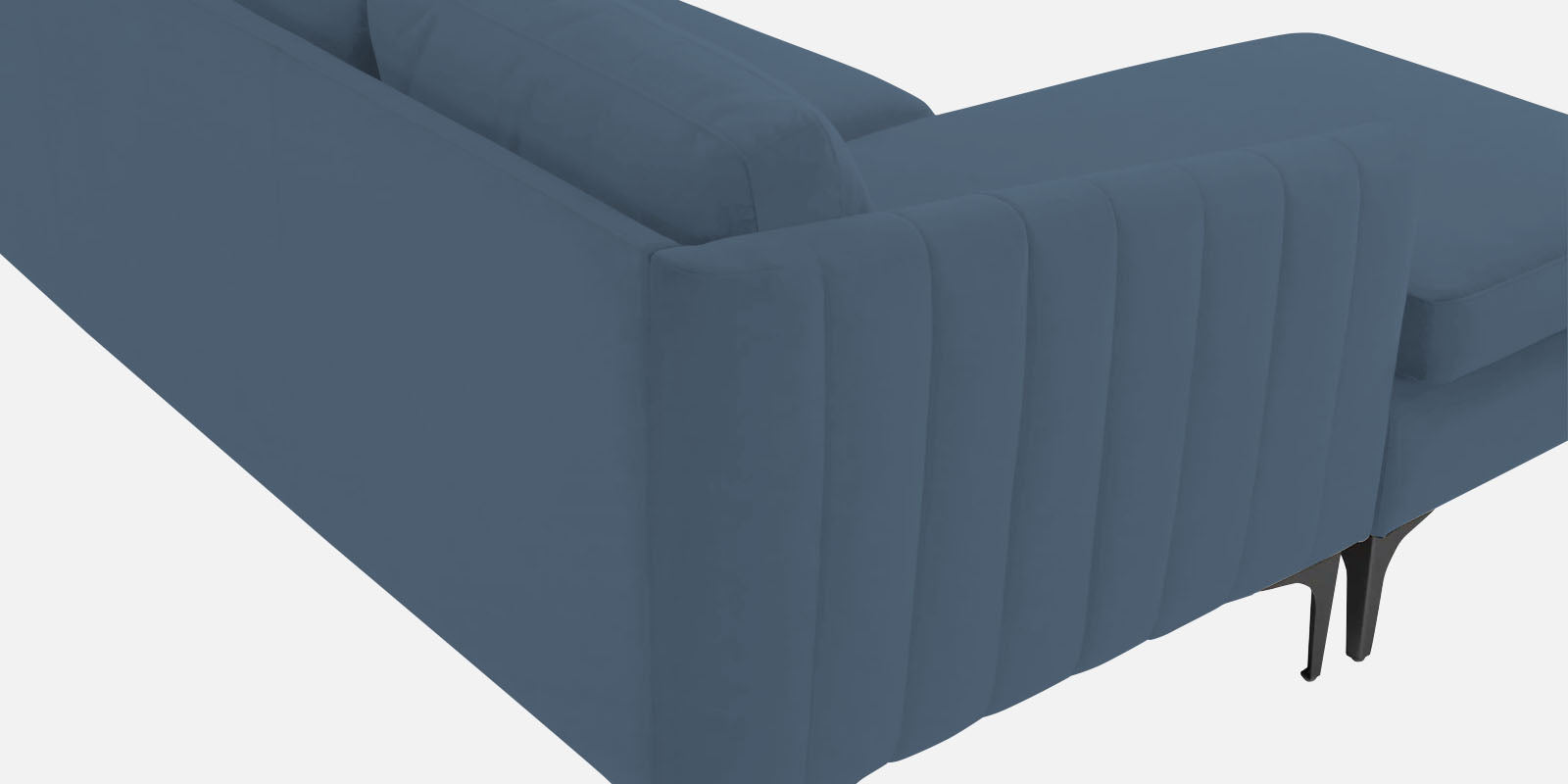 Haru Fabric RHS Sectional Sofa (2+Lounger) In Oxford Blue Colour - Febonic Living