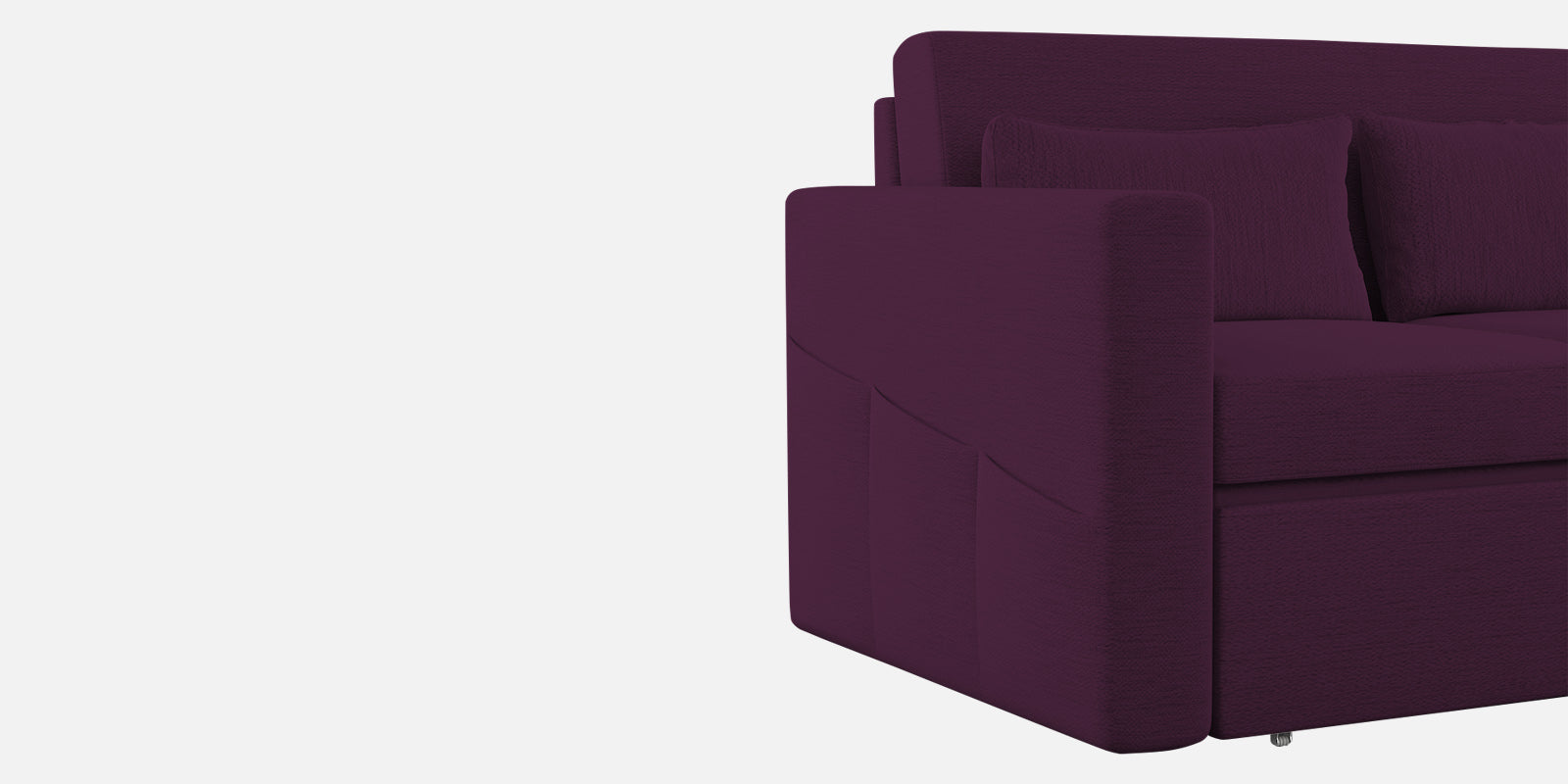 River Fabric 3 Seater Pull Out Sofa Cum Bed In Greek Purple Colour - Febonic Living