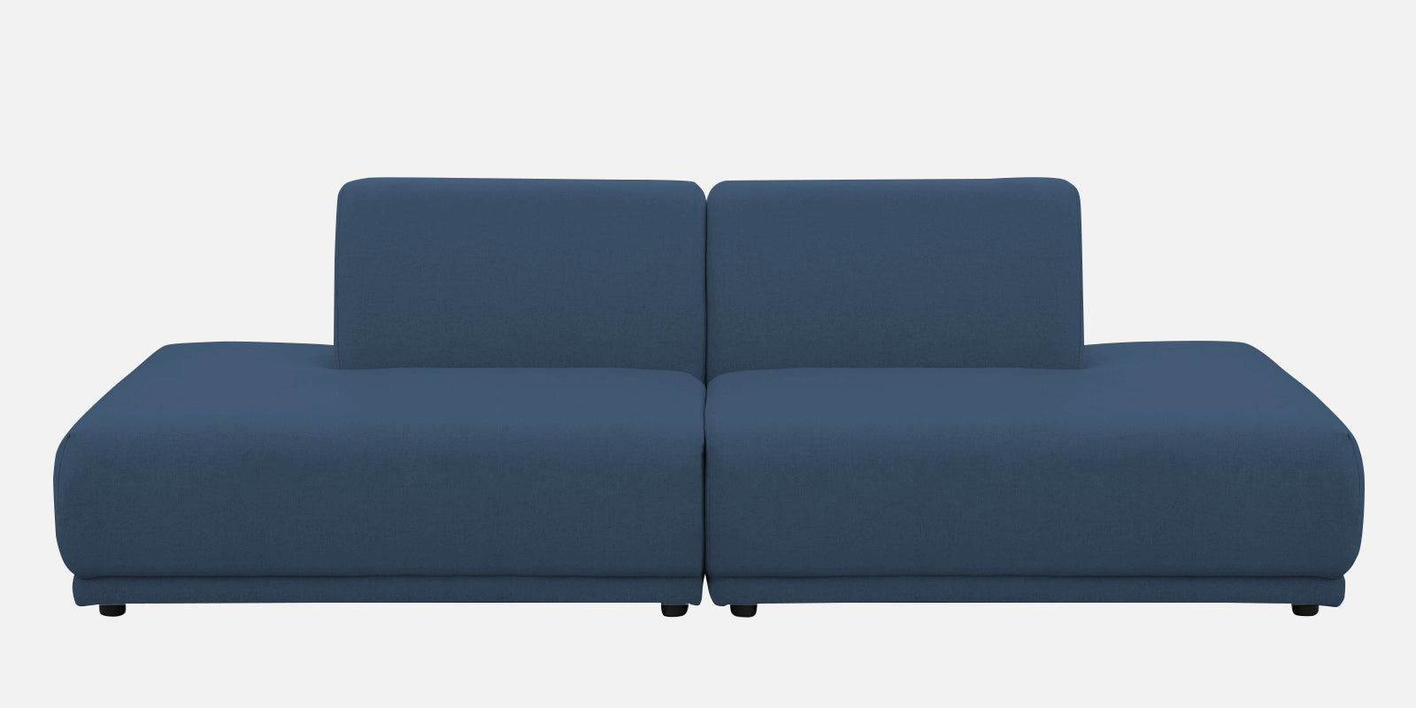 Adam Fabric LHS Sectional Sofa (3+Ottoman Lounger) In Light Blue Colour - Febonic Living