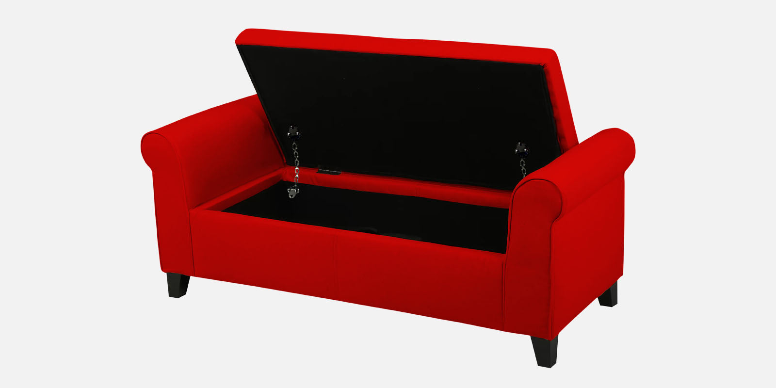 Molo Fabric 3 Seater Recamier In Ruby Red Colour With Storage - Febonic Living