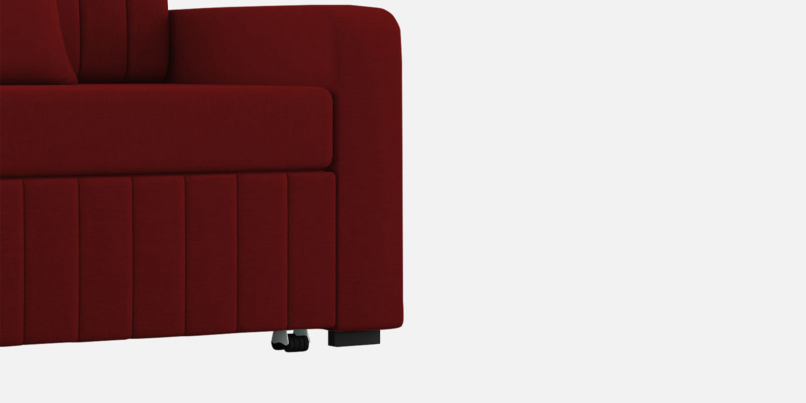 Calra Fabric 3 Seater Pull Out Sofa Cum Bed In Blood Maroon Colour With Storage - Febonic Living