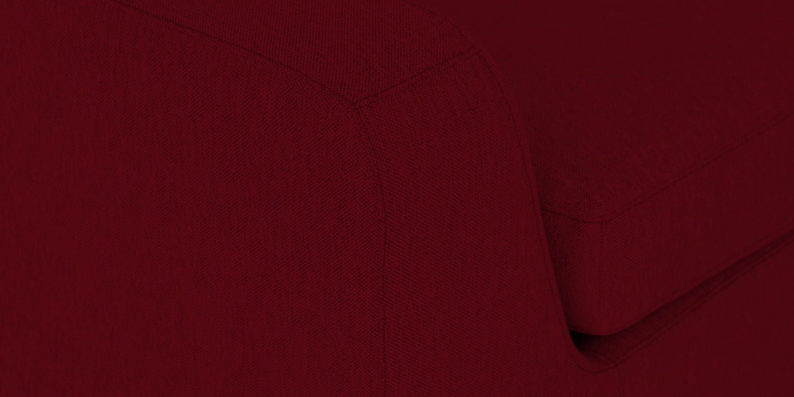 Freedom Velvet 6 Seater LHS Corner Sofa In Cherry Red Colour With Ottoman - Febonic Living