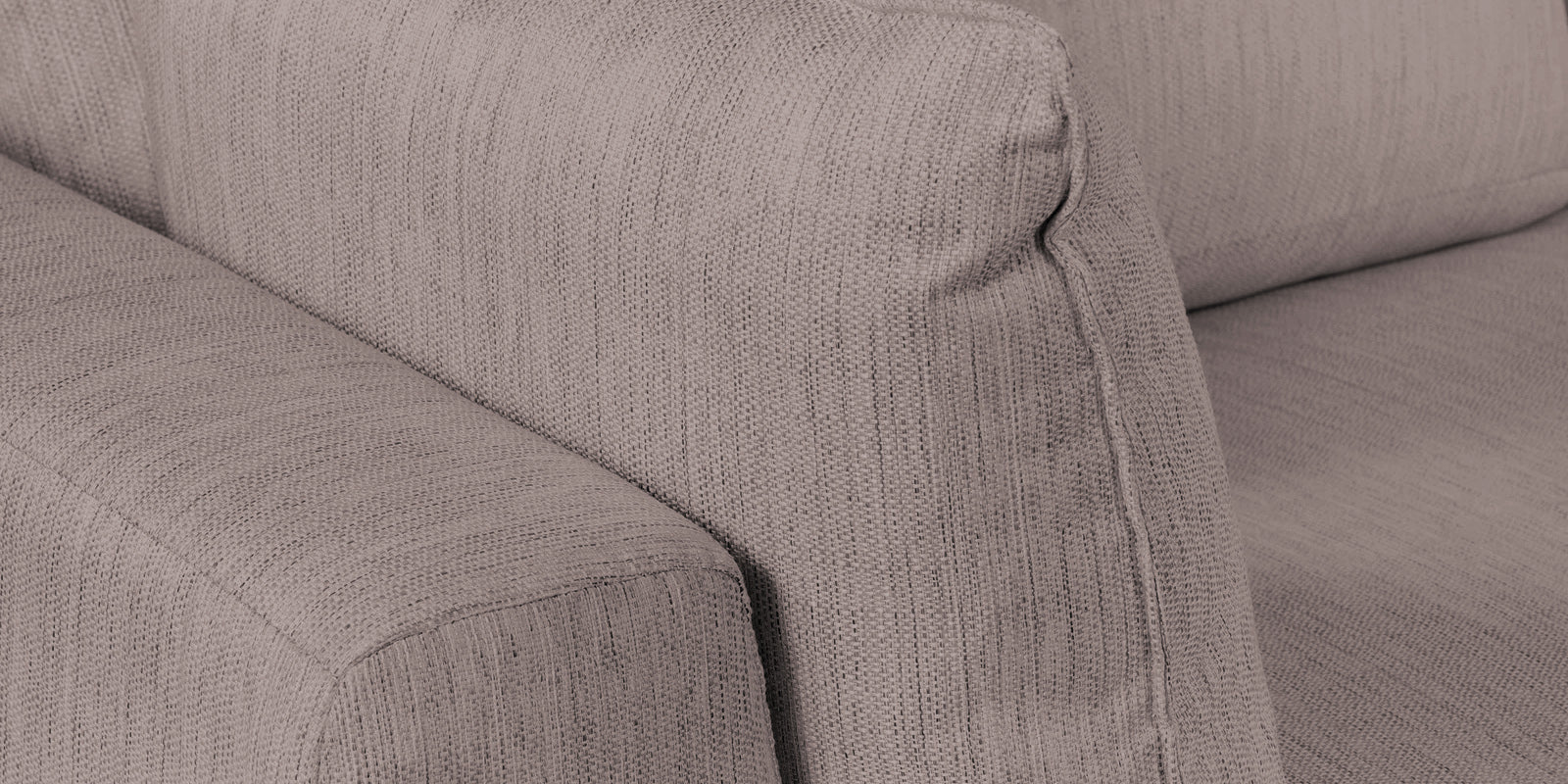 Ziggy Fabric RHS Sectional Sofa (3+Lounger) In Almond Beige Colour - Febonic Living