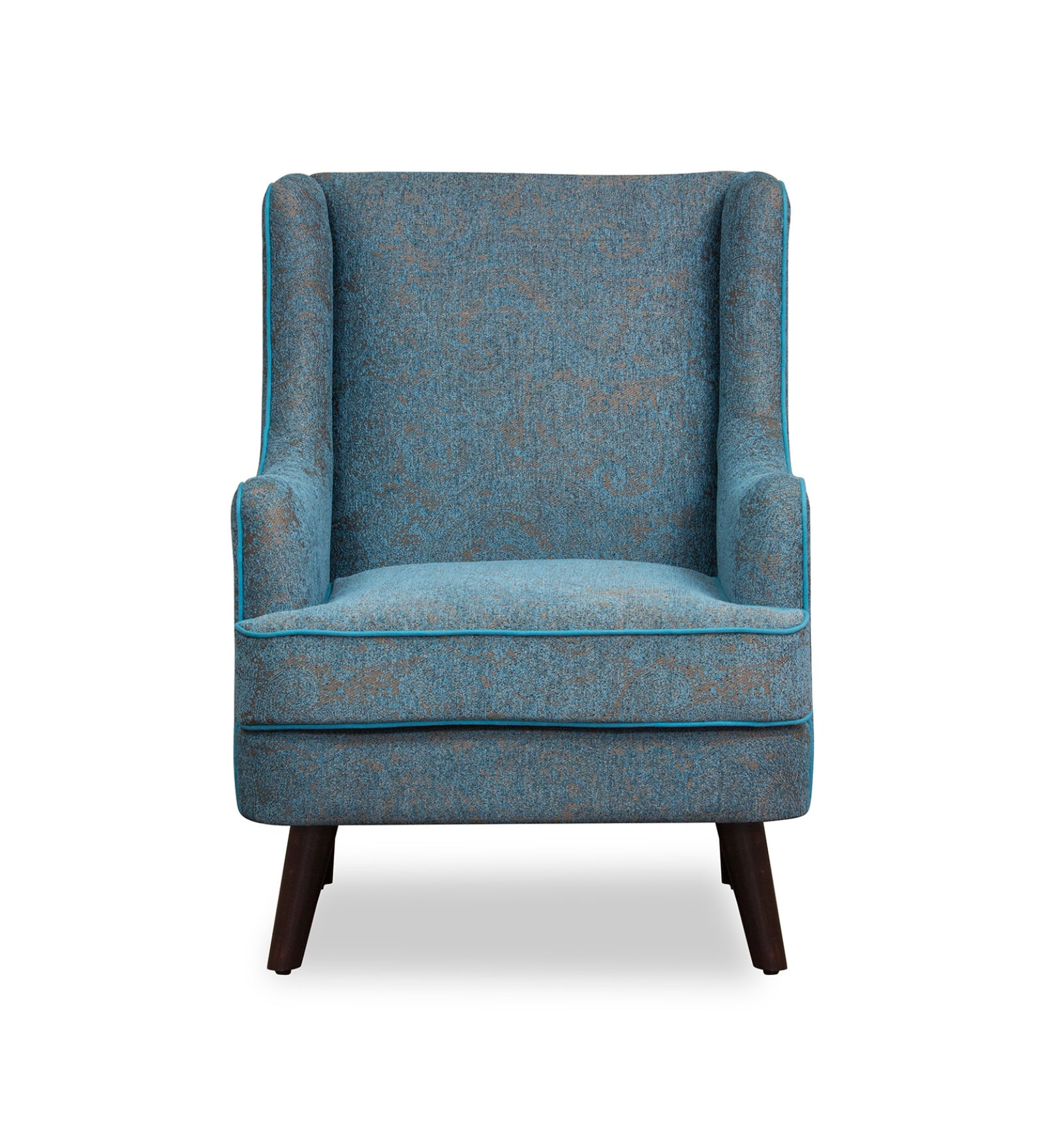 Neddy Floral Print Fabric Wing Chair In Multi Colour - Febonic Living