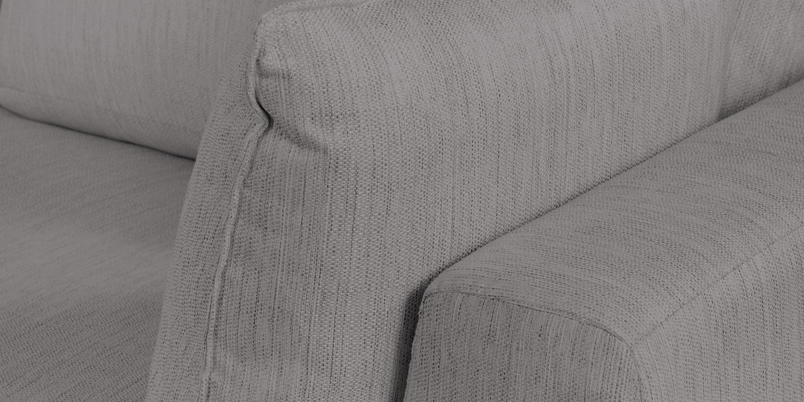 Ziggy Fabric LHS Sectional Sofa (3+Lounger) In Silver Grey Colour - Febonic Living