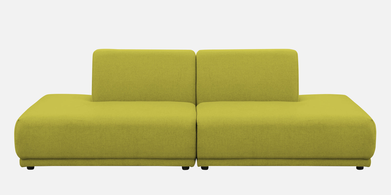 Adam Fabric RHS Sectional Sofa (3+Ottoman Lounger) In Parrot Green Colour - Febonic Living