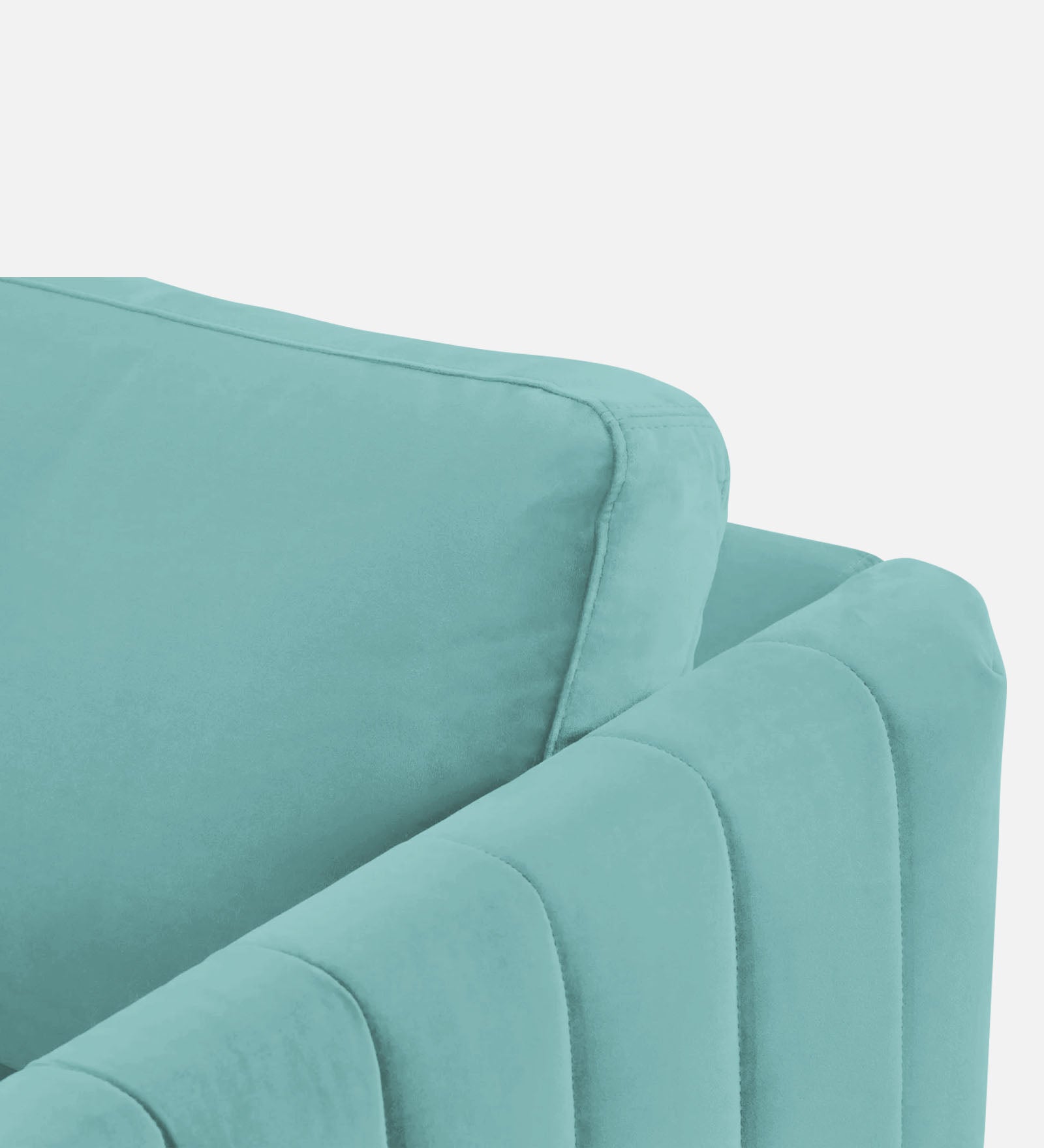 Haru Velvet 1 Seater Sofa In Barmunda Aqua Colour - Febonic Living