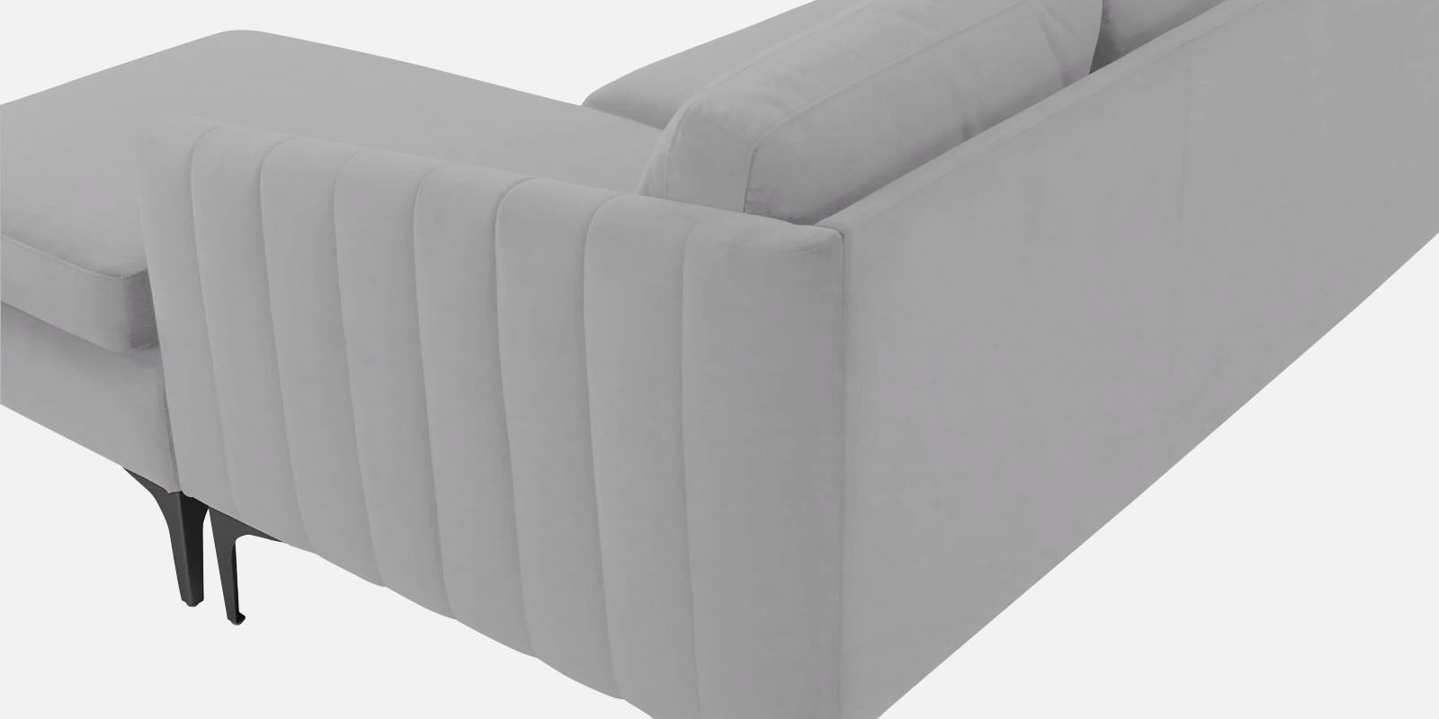 Haru Fabric LHS Sectional Sofa (2+Lounger) In Concrete Grey Colour - Febonic Living