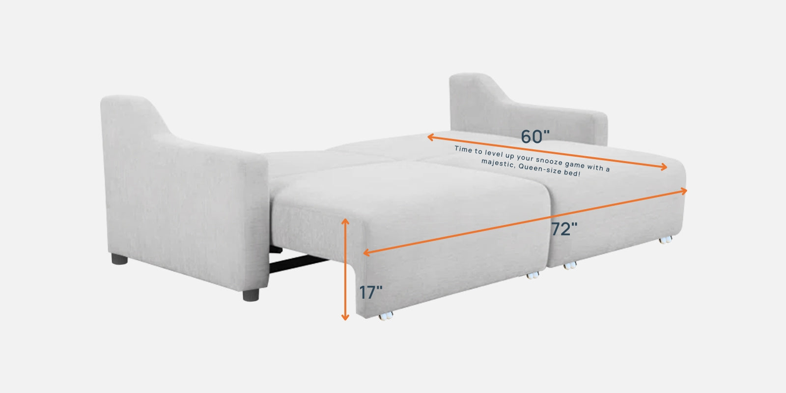 Gabby Fabric 3 Seater Pull Out Sofa Cum Bed In Lit Grey Colour - Febonic Living