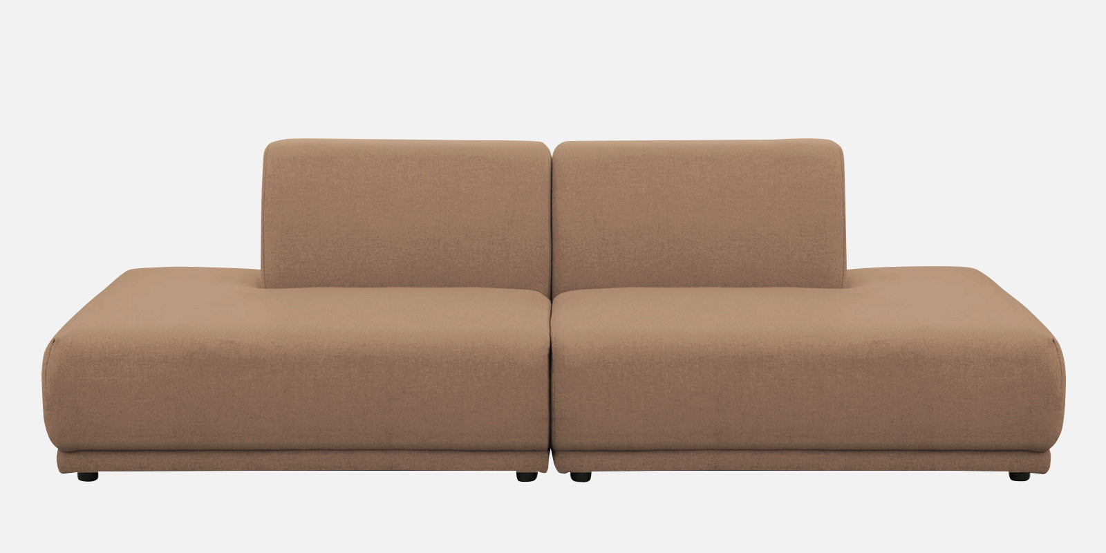 Adam Fabric LHS Sectional Sofa (3+Ottoman Lounger) In Cookie Beige Colour - Febonic Living