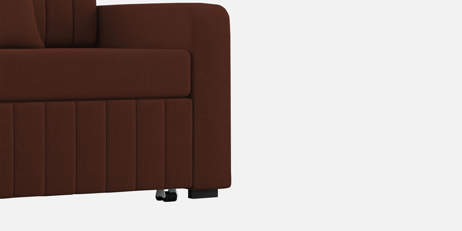 Calra Fabric 3 Seater Pull Out Sofa Cum Bed In Coffee Brown Colour With Storage - Febonic Living