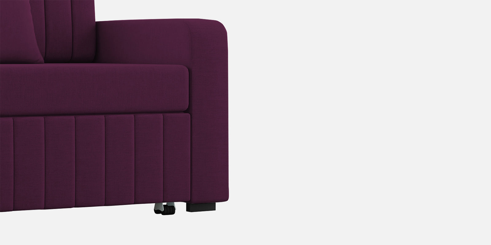 Calra Fabric 3 Seater Pull Out Sofa Cum Bed In Greek Purple Colour With Storage - Febonic Living