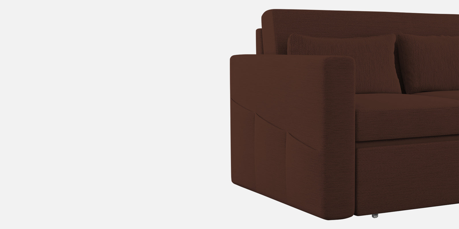 River Fabric 3 Seater Pull Out Sofa Cum Bed In Coffee Brown Colour - Febonic Living