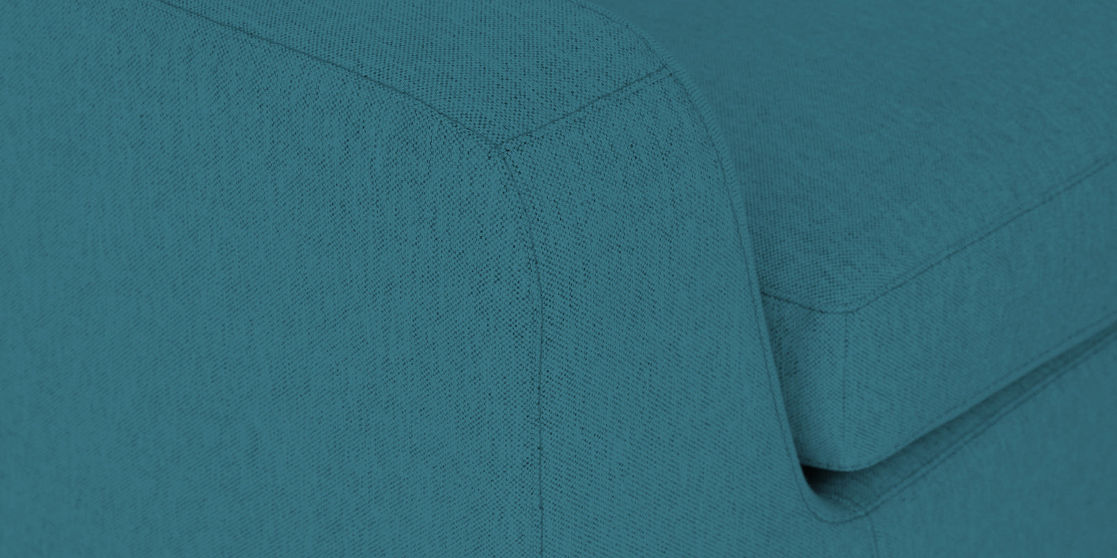 Freedom Velvet 6 Seater LHS Corner Sofa In Aqua Blue Colour With Ottoman - Febonic Living